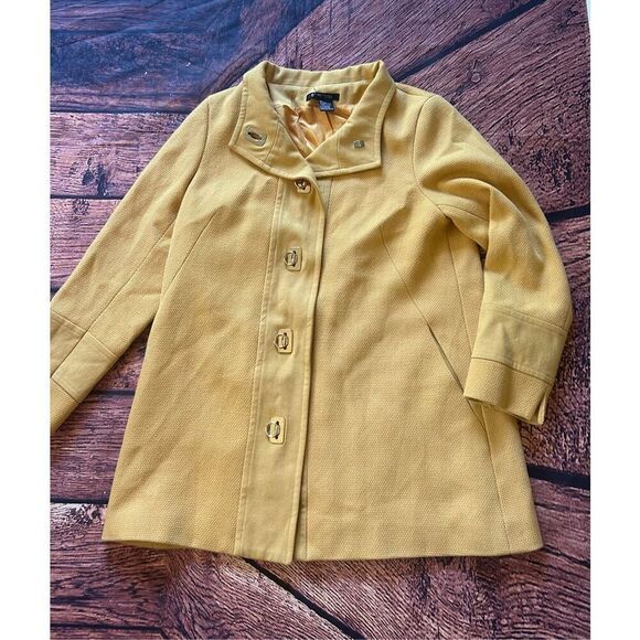 Etcetera Womens‎ Yellow Wool Blend Coat Size 12 - Picture 2 of 11